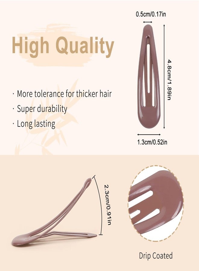 TEBIEKOY 36 PCS Snap Hair Clips 1.89 Inch Metal Tear Drop Hair Barrettes Drip Coated Hair Clips for All Hair Types Hair Accessories for Women Girls,Glossy Colors - Image 2